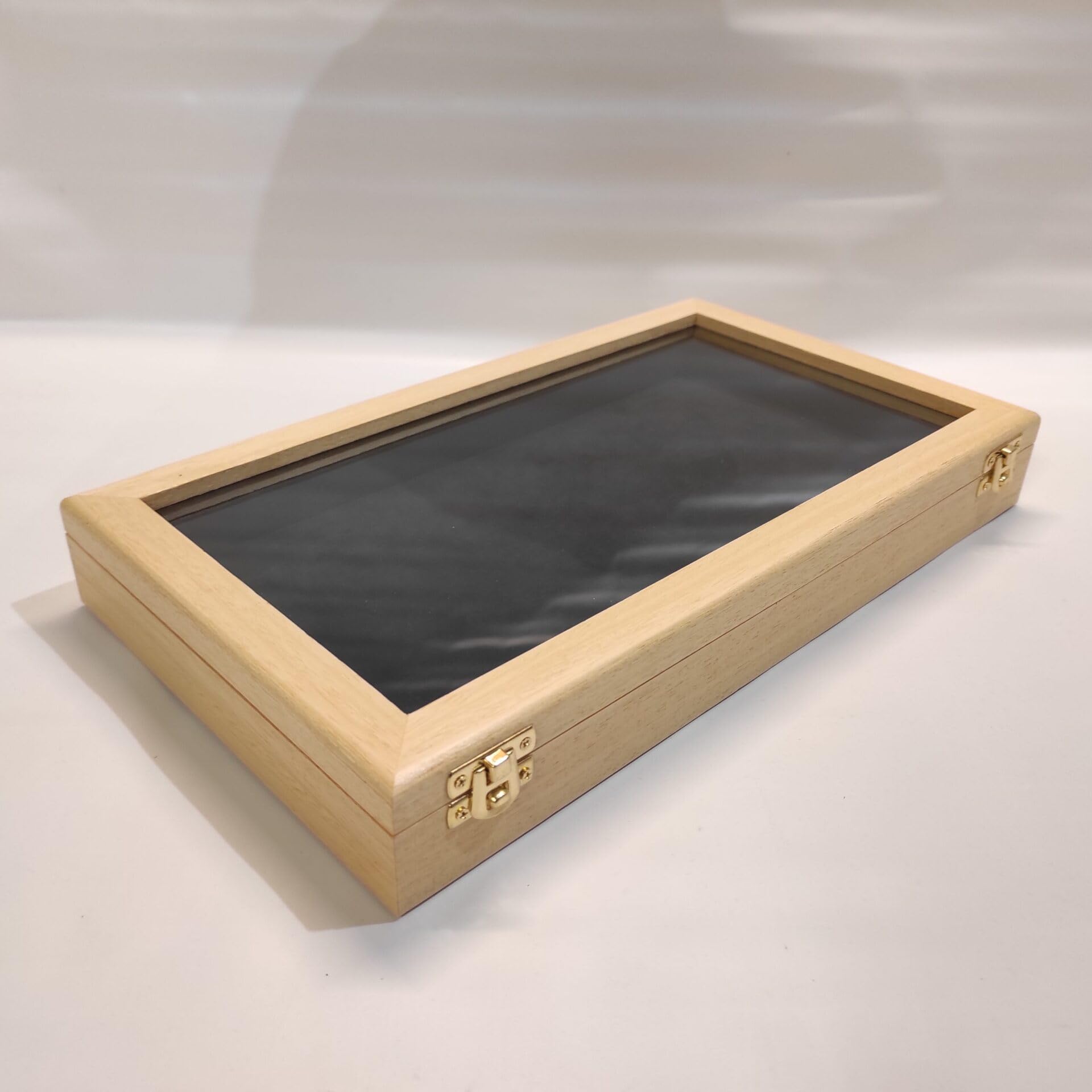 Amazon | 木製とガラスのディスプレイケース 化石シェルナイフまたは